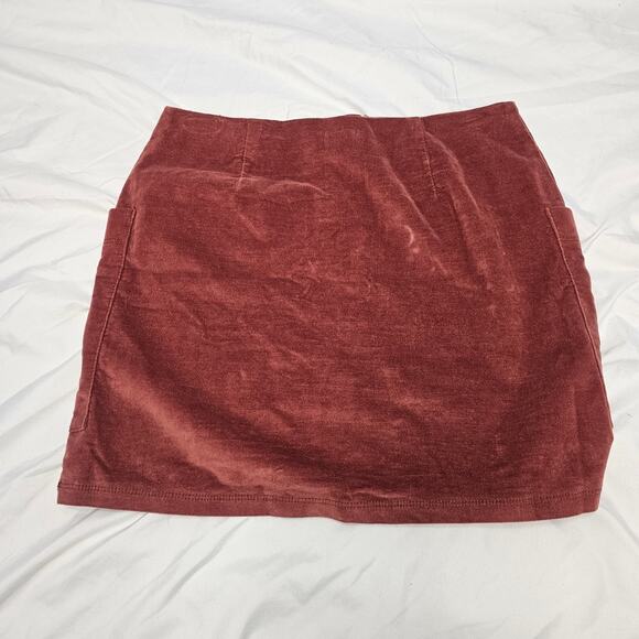 BDG Kendri Rust Orange Curdoroy Mini Skirt w/ Deep Pockets Size Medium - Picture 5 of 10